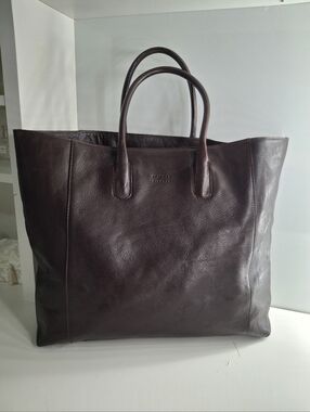 Claudia Firenze Brown Leather Tote Bag Large EUC